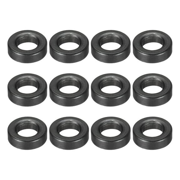 Uxcell 12pcs 5/16" Black Flat Washer for M8 Screw, Steel Metal Washers 8mm ID 16mm OD 5mm l for Industrial, Screws Bolts