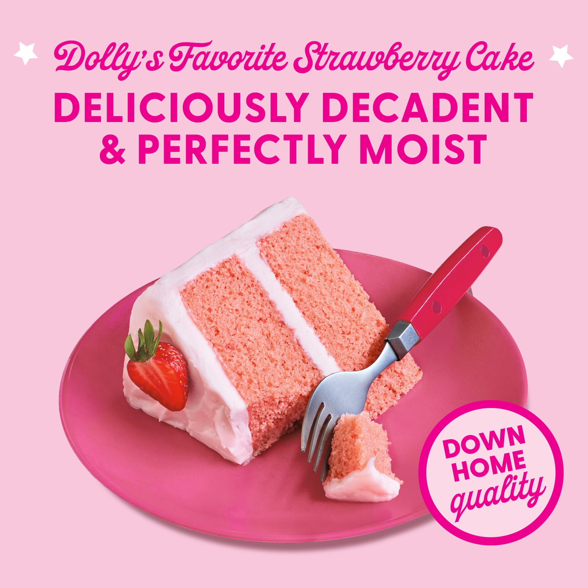 (12 pack) Duncan Hines Dolly Parton's Strawberry Flavored Cake Mix, 15.25 oz.