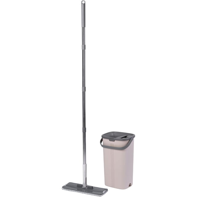 Trapeador Bluelander con Exprimidor y Cubeta con Bote Separador, Fregona de Microfibra 360°