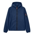 thumbnail image 2 of BXJX Boys Rain Jackets, Full Zip Water Resistant Windproof Hooded Windbreaker with Pockets Navy Size 14-15 T, 2 of 9