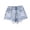 Light Blue, variant on YunPes Denim Shorts Girls Summer High Waist Straight Leg Ripped Raw Hem Y2K Casual Jean Shorts Kid Cute Denim Hot Pants Washed Jeans