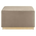 thumbnail image 3 of Accent Chair Ottoman, Taupe Gray Natural, Velvet, French Living Lounge Cafe Lobby Hospitality Restaurant, Modern Contemporary Boutique HB36583, 3 of 9