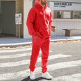 thumbnail image 4 of Men and Women Autumn Winter Solid Color Hooded Sweater Pants Tassel Trim Casual Athletic Two Piece Outfit Set, 4 of 8