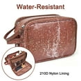 thumbnail image 5 of Men Toiletry Bag Travel Essentials Shaving Dopp Kit Water-resistant Hanging Bathroom Shower Toiletries Organizer PU Leather Case for Accessories Cosmetic Brown, 5 of 10