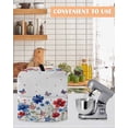 thumbnail image 4 of Blue Red Spring Floral Stand Mixer Dust Cover with Storage Pocket & Handles,Pastoral Flowers Butterflies Watercolor Fits All Tilt Head & Bowl Lift Kitchen Appliance Cover Accessories,4.5-5 Quart, 4 of 6