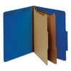 Universal Pressboard Classification Folders, Letter, Six-Section, Cobalt Blue, 10/Box