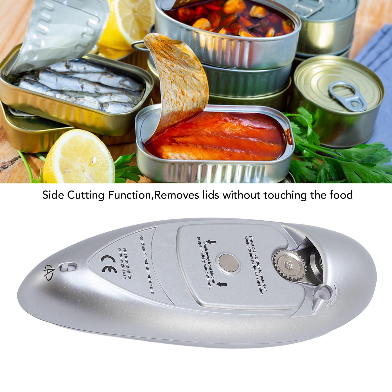 Suodoka 2‑Button Battery‑Powered Stainless Steel Electric Can Opener – One‑Touch, Cordless, Safe & Hygienic Kitchen Tool