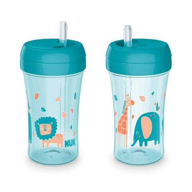 NUK Easy Straw LeakProof Cup, BPAFree, Jungle, 12+ Months Hard Spout