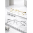 thumbnail image 3 of 2 Pack Rimless Reading Glasses Women Men Stylish Metal Frame Computer Work Book, 3 of 8
