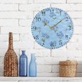thumbnail image 3 of 10" Artistic Round Wall Decorative Desk Clock Wall Clock Home Decor Blue Flowers Pattern, 3 of 6
