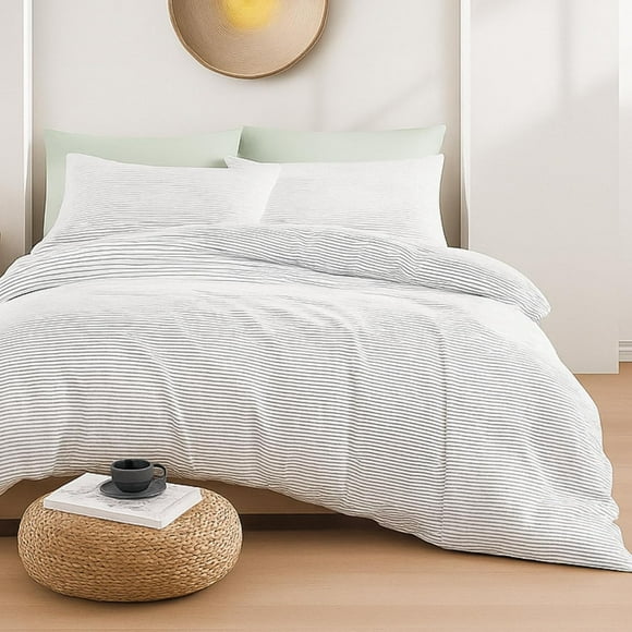 Duvet Cover Queen Size - Pre-Washed 3 Piece Soft Microfiber Bedding Set, Includes 1 Duvet Cover (90x90 Inches) with Zipper Closure & 2 Pillow Shams, Comforter Not Included