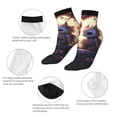 thumbnail image 3 of Uemuo Romantic Rose Animal Couple Printed Crew Socks, Moisture-Wicking Socks, Athletic Socks for Men Breathable Cushion Socks Casual Sport Socks for Running Traveling, 3 of 6