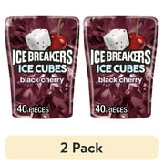 (2 pack) Ice Breakers Ice Cubes Black Cherry Sugar Free Chewing Gum, Bottle 3.24 oz, 40 Pieces