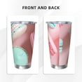 thumbnail image 3 of Picia Pastel Macarons Delight Pattern 20 oz Tumbler Stainless Steel Vacuum Insulated Coffee Ice Cup Double Wall Travel Flask Dual Lid Water Bottle, Eco-friendly Car Cup, 3 of 8