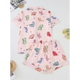 thumbnail image 4 of WIBACKER S-2XL Womens Pajamas Set Short Sleeve Button Down 2 Piece Dinosaur Loungewear Sets Tops and Shorts Sleepwear, 4 of 11