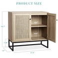 thumbnail image 3 of Sideboard Buffet Cabinet with Storage,Accent Cabinet with Rattan Doors &Adjustable Shelves,Storage Cabinet for Dining Room,Living Room,Kitche, 3 of 8