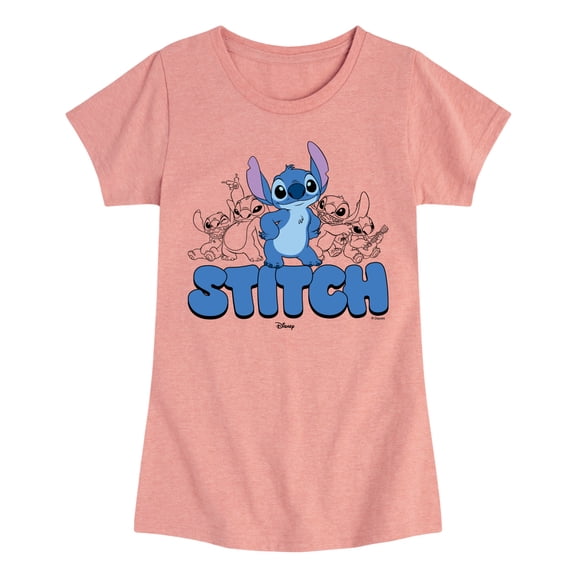 Lilo & Stitch - Stitch Group - Youth Girls Fitted Short Sleeve T-Shirt