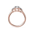 thumbnail image 2 of 1.00 Carat Excellent Cushion Cut Real Diamond New Design Three Stone Ring for Wedding and Engagement Solid 14K Rose Gold Size 11, 2 of 8