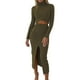 thumbnail image 1 of Vestido de punto para mujer, conjunto de dos piezas, top de cuello alto y falda de punto, falda lápiz, conjunto de 2 piezas ajustado elástico, vestido de suéter, vestido de otoño, vestido, 1 of 4