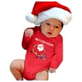 thumbnail image 2 of Zshosam Long Sleeve Christmas Bodysuits Baby Girl Baby Toddler Girl Boy Sweatshirt Romper Long Sleeve Newborn Clothes Size 12 18 Months,(Red 12-18 Months), 2 of 4