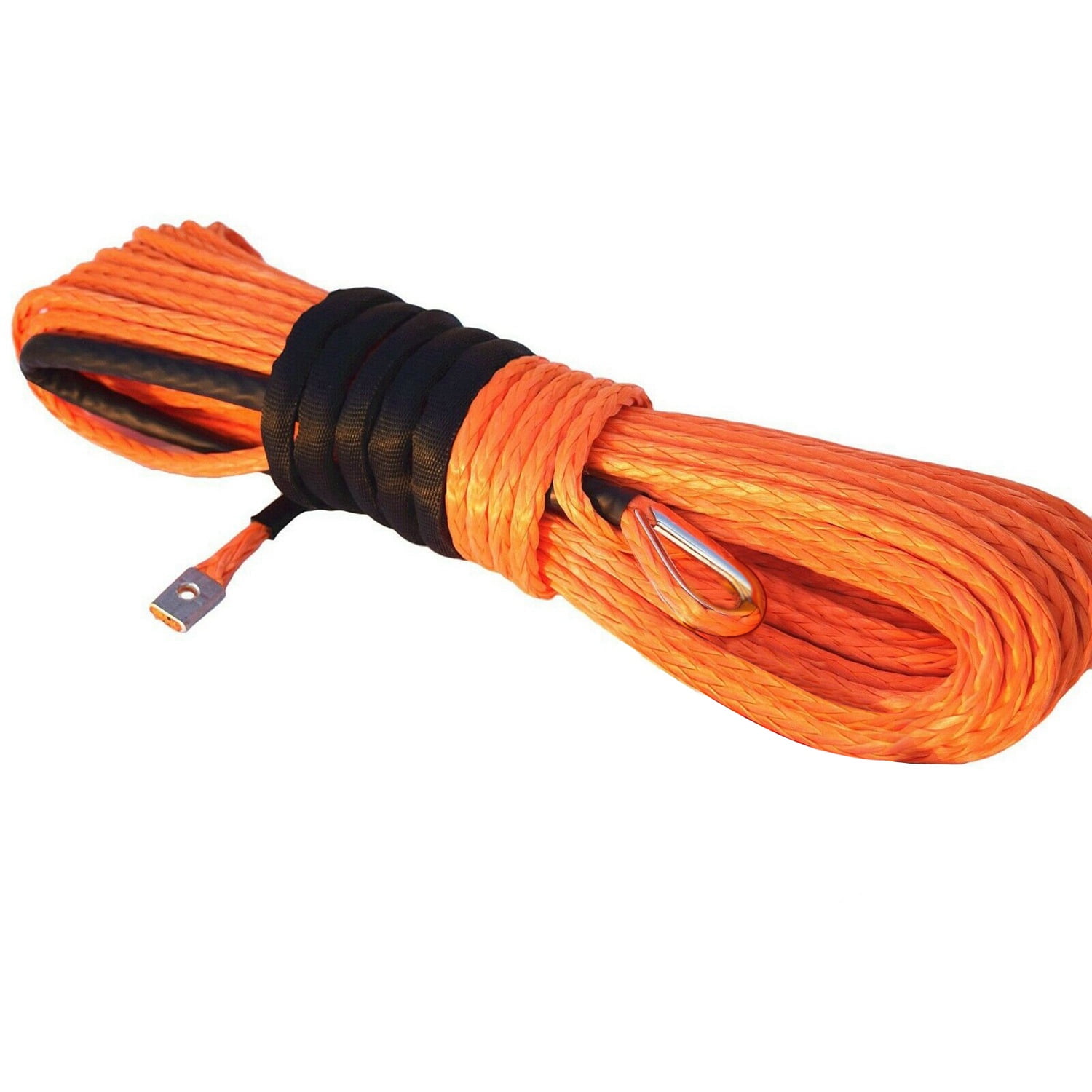 Synthetic Winch Rope ELUTO 49’x1/4 7000+LBs Winch Rope Line Cable with Sheath Winches for Winches SUV ATV UTV Vehicle Boat Ramsey Car Orange 
