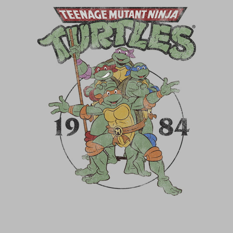 World Of TMNT Ninja Turtles Fight Crew Neck Long Sleeve Athletic Heather  Adult Tee-XXL