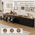 thumbnail image 4 of Blotout 70" Large Sideboard Buffet Cabinet with 3 Drawers & 4 Doors, Farmhouse Kitchen Sideboard Storage Cabinet with 8 Door Shelves & Charge Station, Coffee Bar Cabinet for Dining Room, Black, 4 of 9