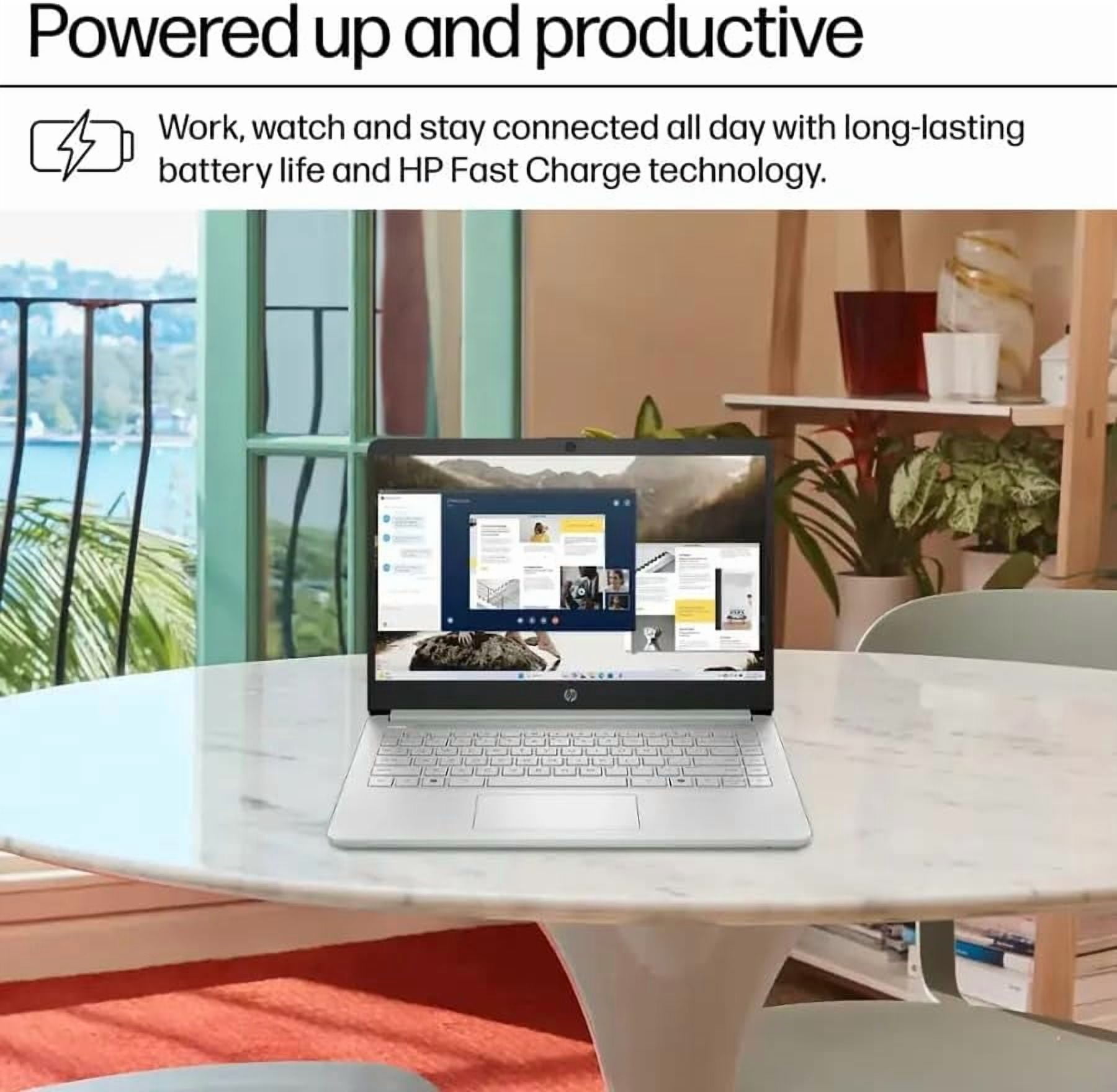 HP Stream 14 Student Business Laptop, Microsoft Office 365, Intel N150 Processor(Quad-core), 4GB RAM, 384GB Storage (128GB UFS+256GB MSD), Copilot AI, 1TB Cloud Storage, Green, with 5ave Kit