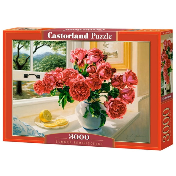 3000 Piece Jigsaw Puzzle, Summer Reminiscence, Still nature puzzle, Flowers in a vase, Adult Puzzle, Castorland C-300631-2