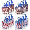 thumbnail image 7 of 12 Pack 4th of July Gift Bags with Handle, American Flag Blue White and Red Patriotic Woven Bags for Independence Day Party Favor Decorations Supplies, Reusable Treat Bags, 7 of 7