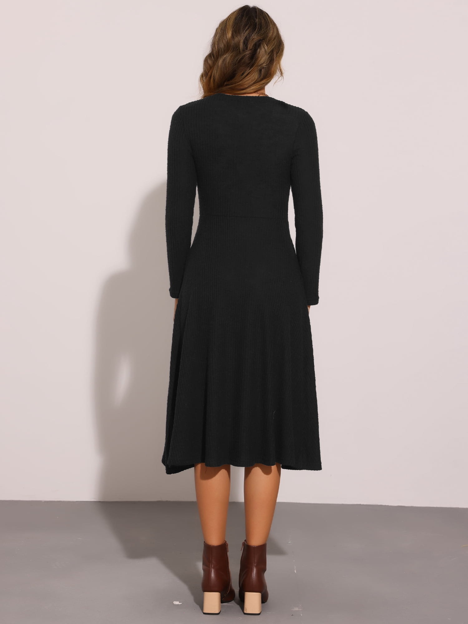 DARING DIVA Midi Pullover Knit Sweater Dress XL Black