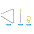 thumbnail image 3 of Unique Bargains 14' Musical Steel Triangle Percussion, 2 Pcs with Stick for Drum Set, 3 of 4