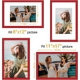 thumbnail image 3 of Vittanly 11x17 Picture Frame, Engineered Wood with Shatter Resistant Plexiglass, Display Pictures 8x12 with Mat or 11x17 without Mat, Photo Frame for Wall Mounting, Red, 1 Pack, 3 of 6