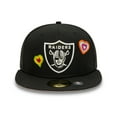 thumbnail image 2 of Men's New Era Black Las Vegas Raiders Chain Stitch Heart 59FIFTY Fitted Hat, 2 of 6