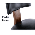 thumbnail image 6 of Guyou Dining Chairs Set of 2, Mid-Century Modern PU Upholstered Kitchen Chairs with Curved Backrest, Wooden Side Chairs for Dining Kitchen Living Room Bedroom, Black, 6 of 12