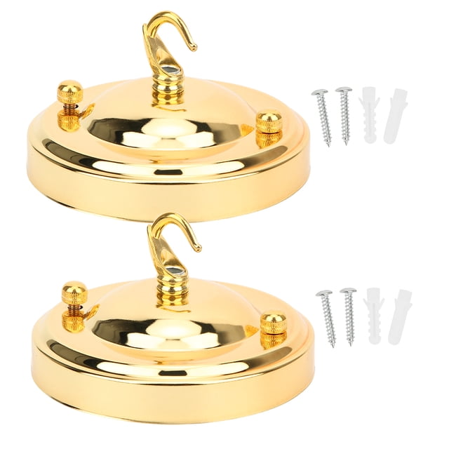 2 Piezas Gancho de Placa de Ara?a, Lámpara de Hierro Colgante Placa Gancho Luz de Techo Toldo decoración Diy Accesorio Accesorio(Oro) Amonsee NO