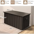 thumbnail image 3 of Olurrisa 190 Gallon Metal Deck Box, Waterproof Steel Outdoor Box, Lockable Storage Bench for Porch Package Delivery, Pillows, Cushions, Pool, Tools, Backyard, Brown, 3 of 7