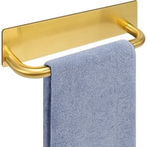 Self Adhesive Hand Towel Holder- 304 Stainless Steel Hand Towel Bar for Bathroom Kitchen Stick on Wall, Waterproof Towel Ring No Drilling, 9 Inch (Gold)
