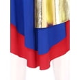 thumbnail image 7 of YONGHS Women Metallic Color Block Lyrical Dance Dress Liturgical Dancewear Praise Tunic Overlay Red S, 7 of 7
