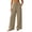 #Beige 1, variant on Vynhevius Women's Solid Pants Drawstring Waist Wide Flare Pockets Loose Casual Lounge Trousers