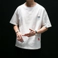 thumbnail image 2 of LUOGENLI T-shirts pour Homme pour Hommes T-Shirt Uni à Col Rond à Manches Courtes en Lin Coton T-Shirt T-shirts pour Hommes T-shirts Graphiques T-shirts de Pêche la Saint-Patrick Blanc TTTTG, 2 of 5