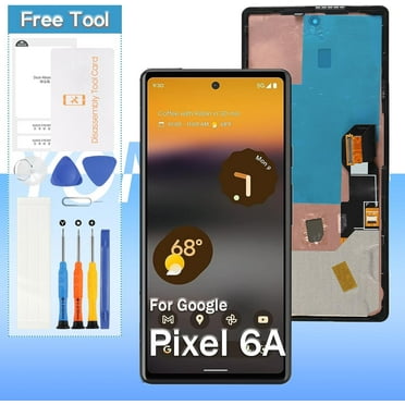 Original for Google Pixel 6A 5G Screen Replacement 6.1" GX7AS GB62Z G1AZG OLED LCD Display Touch Digitizer Assembly with Tools(Black with Bracket)