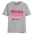 thumbnail image 5 of Top casual de manga corta con cuello redondo y estampado de letras en color sólido para el día de la madre de primavera y verano para mujer OAVQHLG3B Store  lin121212, 5 of 5