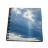 3dRose Cloudy sky and a vertical ray of sunshine. Blue and white colors - Mini Notepad, 4 by 4-inch