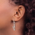 thumbnail image 5 of Diamond2Deal 925 Sterling Silver Treble Clef Dangle Shepherd Hook Earrings for Women (L- 1.51 inch, W- 0.37 inch), 5 of 7