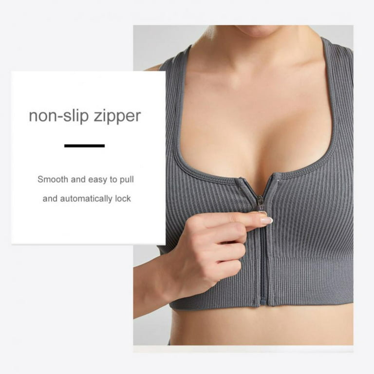 Women Front Closure Sports Bra Wirefree Running Bra Padded Push up Tank Top  Workout Gym Yoga Bralettes 