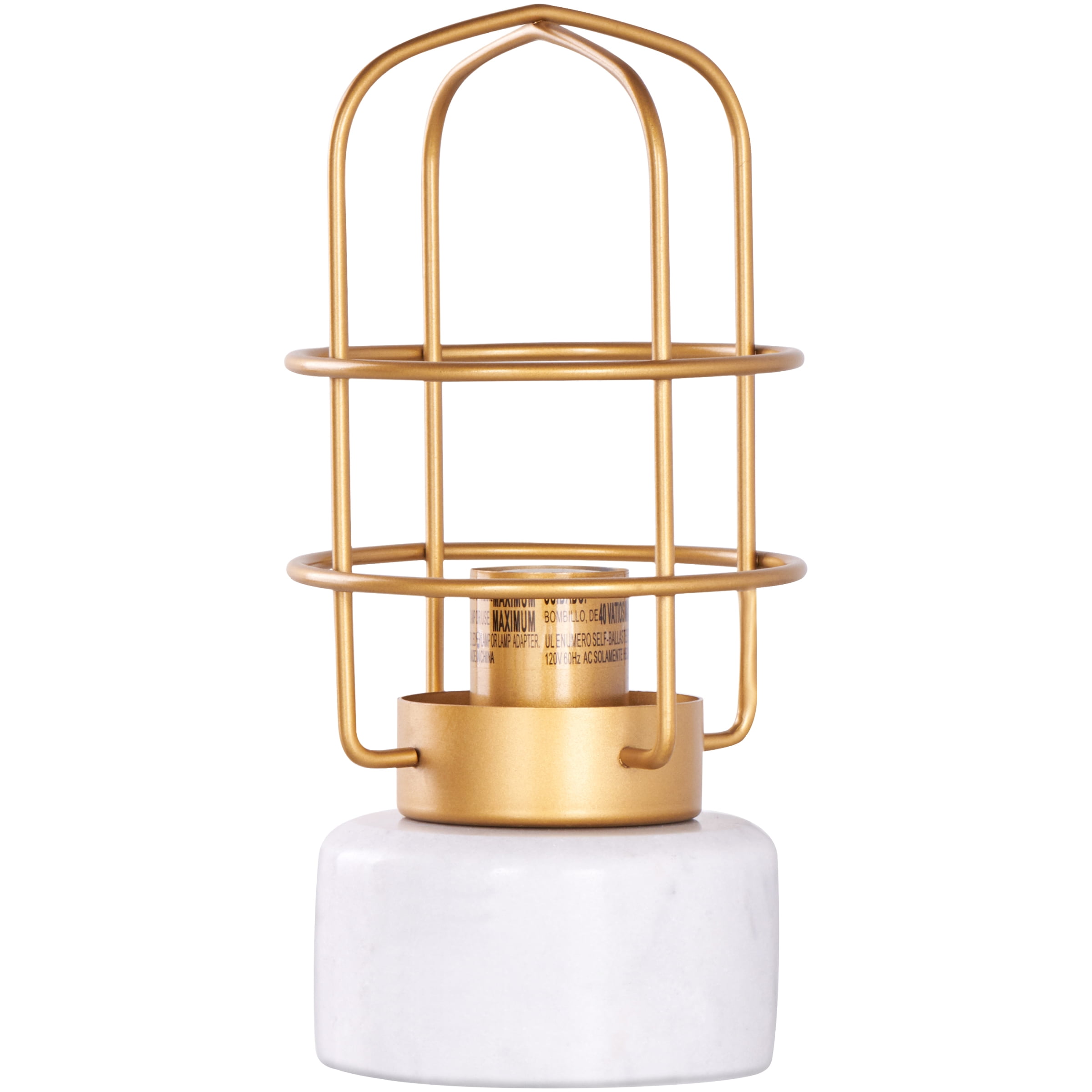 better homes gardens brushed brass finish marble base uplight table lamp walmart com walmart com