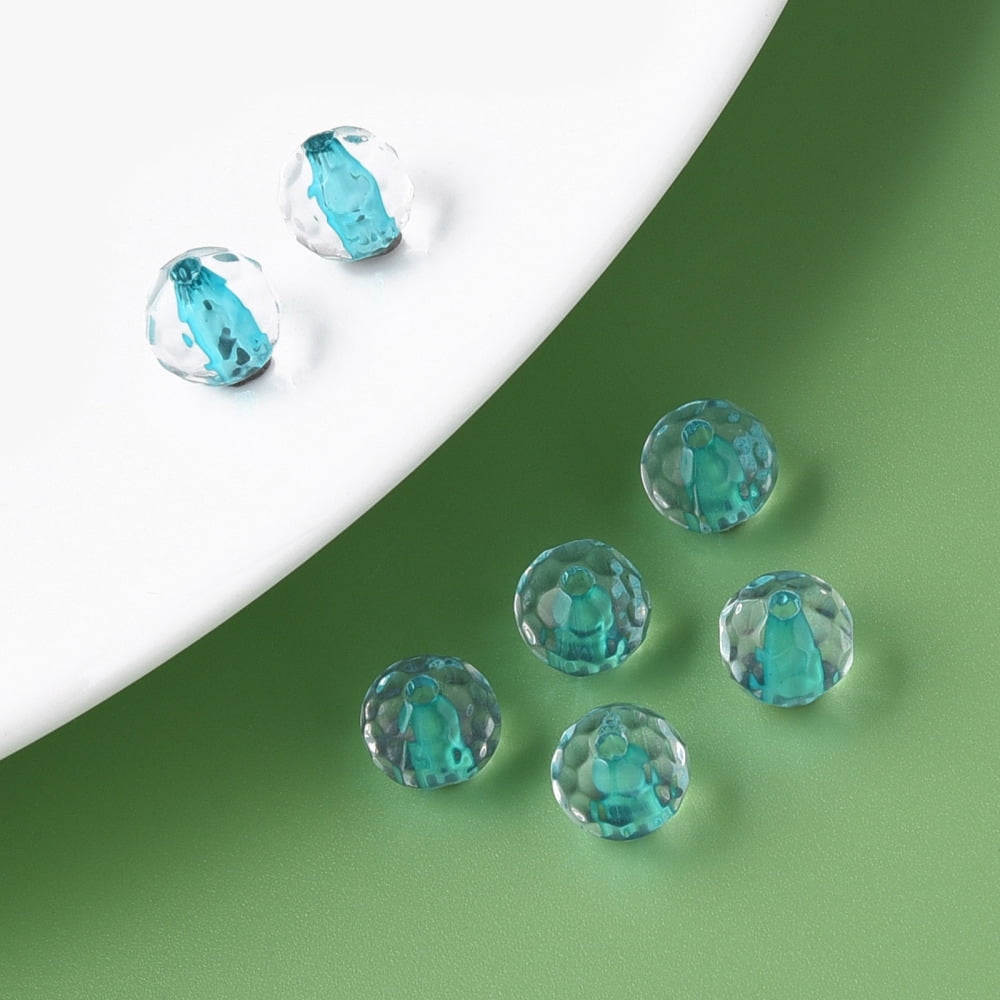 500gs Transparent Acrylic Beads Round Faceted Mixed color 8mm Hole: 1.6mm about 1810pcs/500g