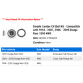 thumbnail image 2 of Double Cardan CV Ball Kit - Compatible with 1994 - 2001, 2006 - 2009 Dodge Ram 1500 4WD 1995 1996 1997 1998 1999 2000 2007 2008, 2 of 2