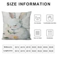 thumbnail image 5 of YINGXI  Square Pillow Cover Cute Cartoon Grey Baby and Mother Bunnies with White Flower and Leaf Watercolor Throw Cushion Covers for Couch Chair Bedroom 12x12in, 5 of 5